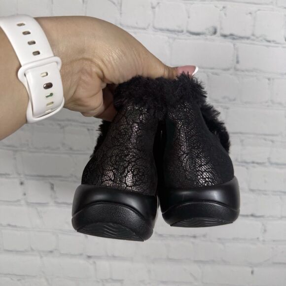 Alegria Meri Ankle Boots Women Size 7.5-8 US 38 EU Black Floral Shearling Shoes - Picture 11 of 12
